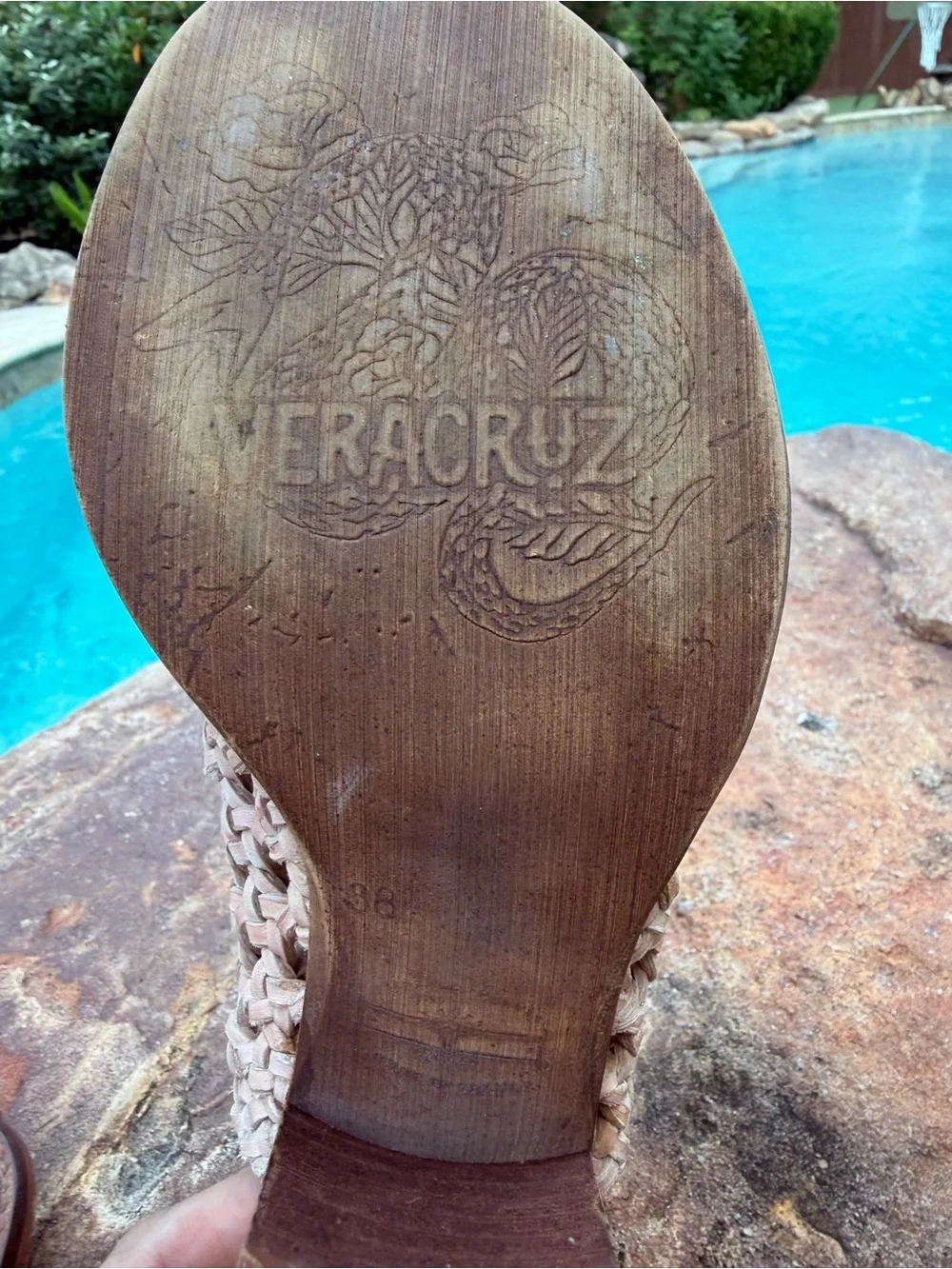 Veracruz Artisans Leather Woven Peep-Toe Slingback Block Heel Sandals